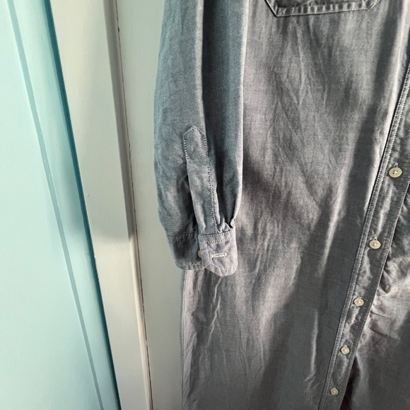 Vintage Eddie Bauer Oxford Shirtdress, M Tall, Blue - Picture 7 of 13
